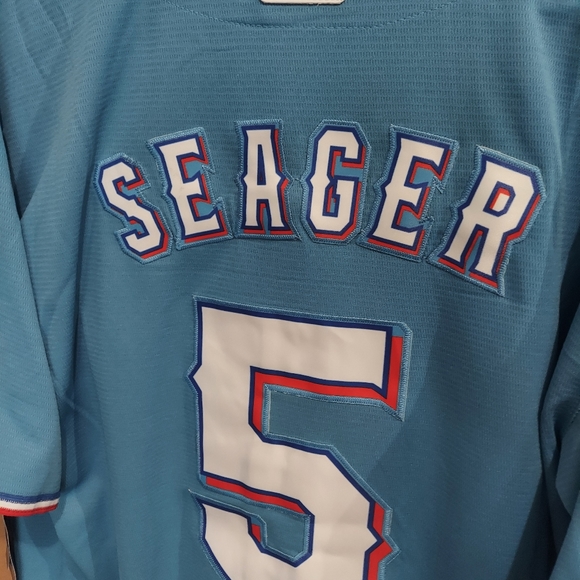 Corey Seager Texas Rangers Baby Blue Stitched Jersey - Picture 14 of 14